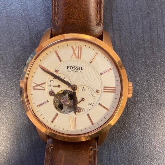 Fossil Men's Townsman Automatic Brown Leather Watch - Picture 4 of 6